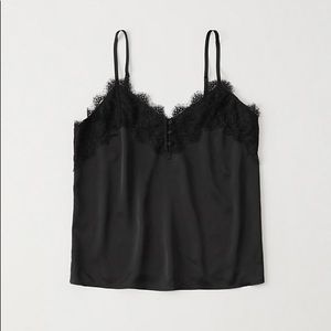 Lace-trim satin cami